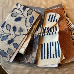 Set of 8 Schumacher Fabric Swatches